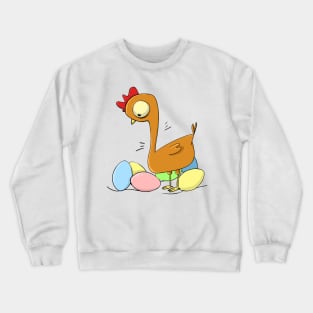 Surprised Hen - Colored Eggs Crewneck Sweatshirt